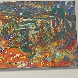 16x20 inch canvase with acrylic paint and marker